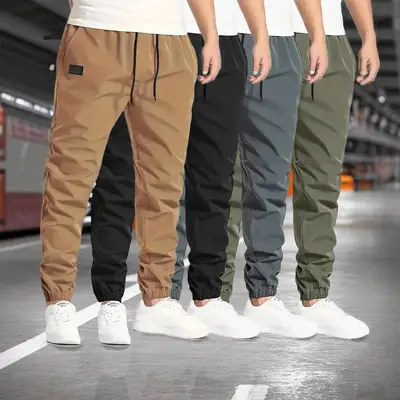 Men's cargo pants cross-border TEMU new Japanese style drawstring long pants loose sports casual sweatpants