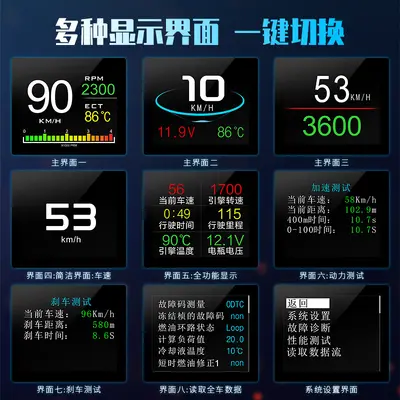 HUD head-up display P10 araba LCD kod ölçer hız türbini basınç OBD2 çok fonksiyonlu HUD enstrüman