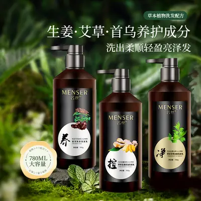 Herbal Ginger and Mugwort Shampoo, Anti-Dandruff and Oil Control Hair Care