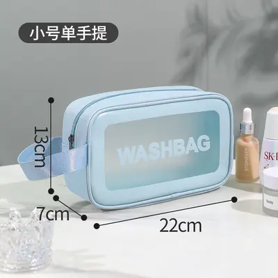 PVC Kosmetiktasche mit Matteffekt, einfache große Toilettentasche, PU wasserdichte tragbare Toilettentasche, tragbare Reise-Aufbewahrungstasche - 10