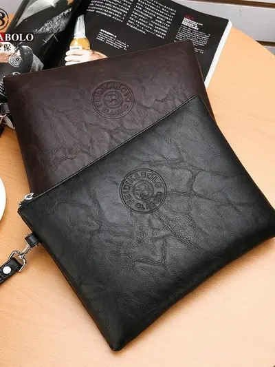 Men's PU Leather Clutch with Phone Compartment - 5