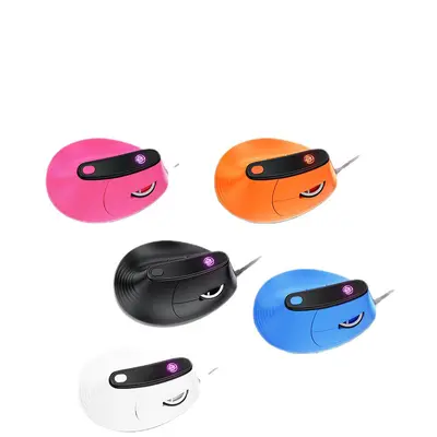 Wired Vertical Ergonomic Mouse, Silent, 6 Buttons, Illuminated, for Office and Gaming
