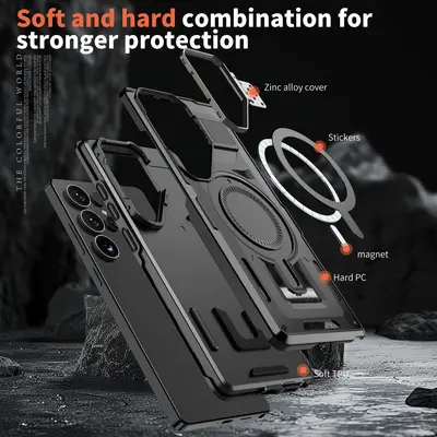 Magnetic Stand Shockproof Protective Case for Samsung S25 Ultra