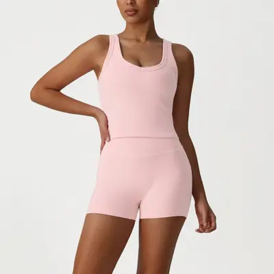 Women's Yoga Set with Shaping Slim-Fit Top and Sports Pants, Quick-Drying - 9