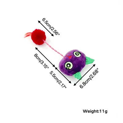 Owl Hairball Cat Toy, Interactive Teaser Cat Toy - 3