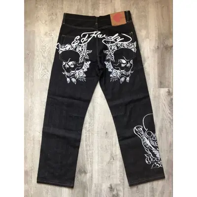 Gothic Pattern Y2K Men's Loose Jeans - 6