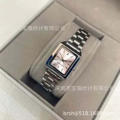 Женские часы Ouxi LTP-V007 серии Steel Strap, минималистичные, с римскими цифрами, кварцевые, из нержавеющей стали, в ретро-стиле, маленькие квадратные часы