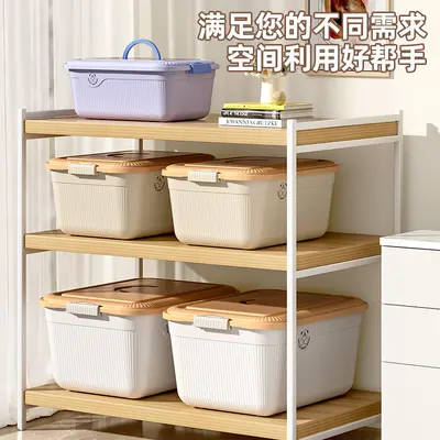 Cream Dustproof Storage Box, Large Capacity, for Clothes and Books