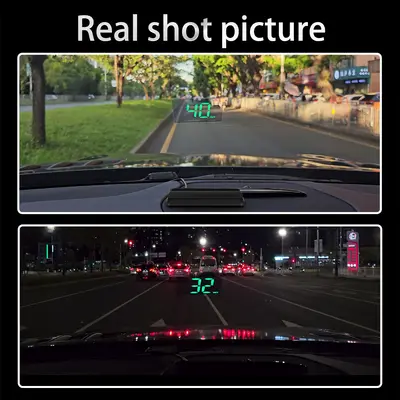 Yeni W2 Evrensel HUD Baş Üstü Gösterge Otomotiv GPS Hız Ölçer KM MPH Araç HUD Hız Göstergesi