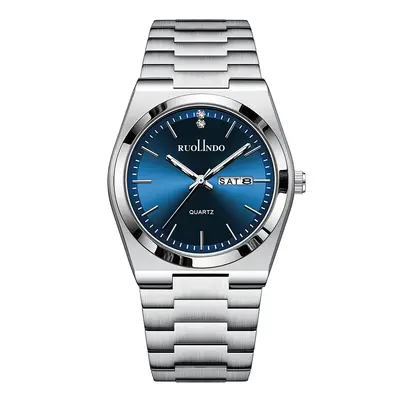 RUOLINDO neuer meistverkaufter Dualkalender-Quarz-Herrenuhr, hochwertige Großhandels-Edelstahl-Leucht-Herrenuhr - 7