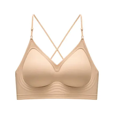 Women's Halter Backless Seamless Bra with Thin Straps, U-Shape - 8
