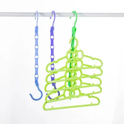Multifunctional non-slip windproof clothes hanger, creative five-hole magic clothes hanger, wardrobe rotating drying rack, storage rack wholesale
