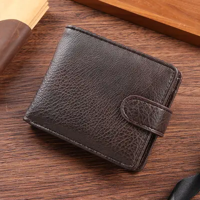 Erkek PU Deri Kısa Cüzdan, Fermuarlı, Çok Kartlıklı - 7