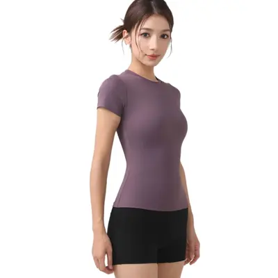 Women's Breathable Short Sleeve Yoga T-Shirt - 5