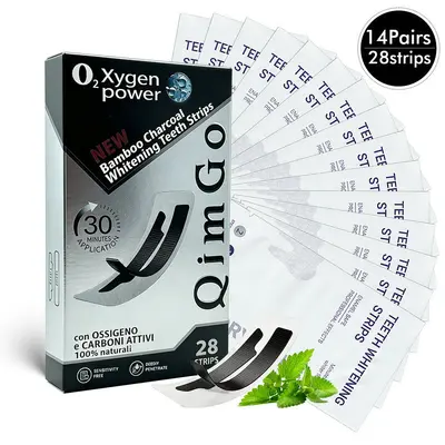 Activated Charcoal Teeth Whitening Strips, Removes Yellow Stains - 7