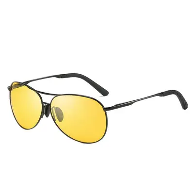 Men's Pilot Sunglasses, Metal Frame, Polarized Lenses, Double Bridge - 6