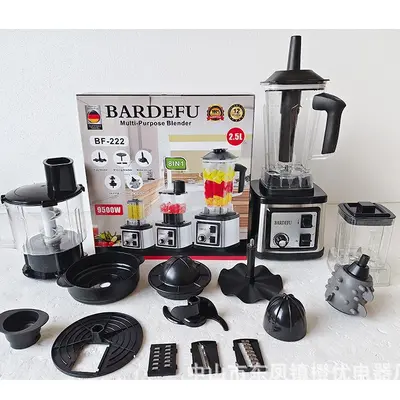 2.5L 8in1 Mixer aus Edelstahl mit großem Fassungsvermögen für Nordamerika und Europa, vielseitige Küchenmaschine, Fleischwolf, Entsafter