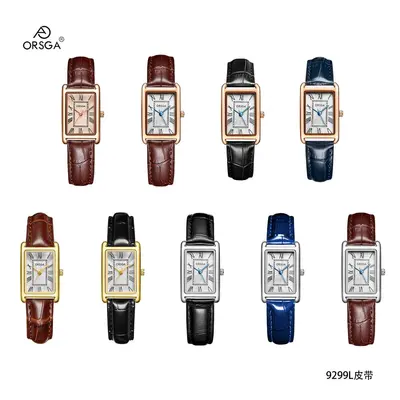 ORSGA Modische Damenuhr, quadratisches Design, Quarz, koreanischer Stil