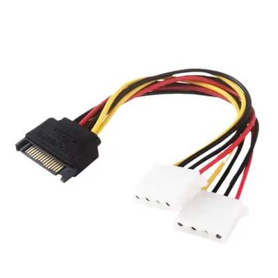 SATA Male to IDE Female Power Cable, Reverse Cable, 1-to-2 Splitter