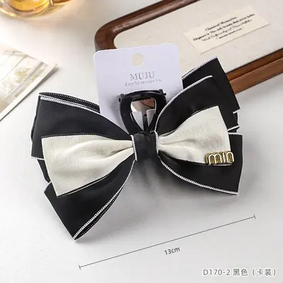 Kartenverpackte Schleifenklemme im eleganten Chanel-Stil, Haarklemme für große Haarmengen, Supermarkt-Haarzubehör für Damen, Haarklemme für den Hinterkopf, Hai-Klemme - 8