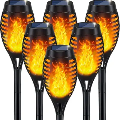 Solar-Flammeneffekt-LED-Rasenleuchte, wasserdichte Außen-Gartendekoration