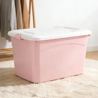 Plastic Storage Box with Wheels and Lid Large Capacity - 9
