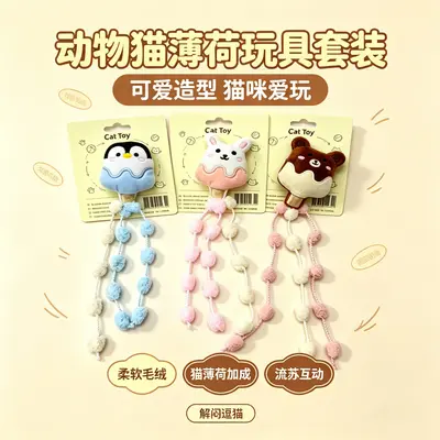 Catnip Teething Cat Toy with Interactive Teaser Wand - 5
