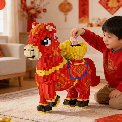 Snap-Together Connecting Building Blocks, Children's Educational Toy - 11