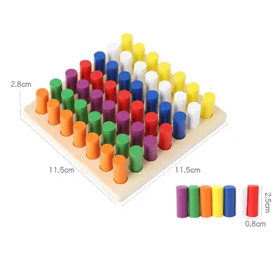 Montessori erken eğitim eğitici çocuk renk düzenlemesi el-göz koordinasyonu ince motor eğitimi duyusal entegrasyon sopa oyuncak - 5