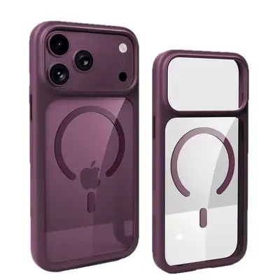 iPhone 18 Pro Max için AI tuşlu şeffaf manyetik telefon kılıfı - 13