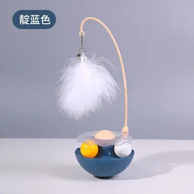 源头工厂猫脸不倒翁猫玩具可拆洗宠物用品猫薄荷球发光羽毛逗猫棒 - 12