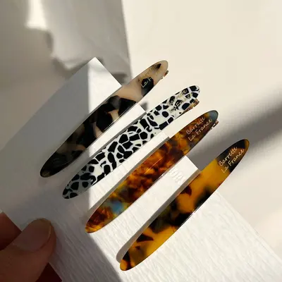 Minimalist Acetate Side Hair Clip, Korean Style