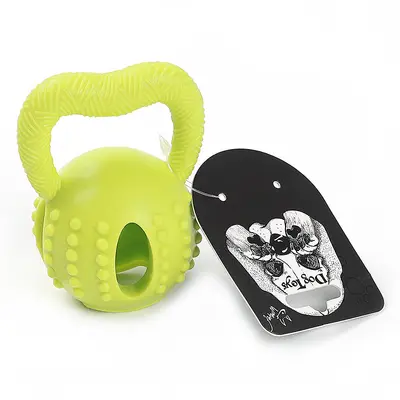 TPE Dog Toy Square Pull Ring Cheese Ball, Chew-Resistant Teeth Cleaning - 4