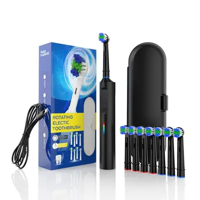 Adult Smart Rotating Electric Toothbrush, Rechargeable, 4-6-8 Brush Heads, Unisex
