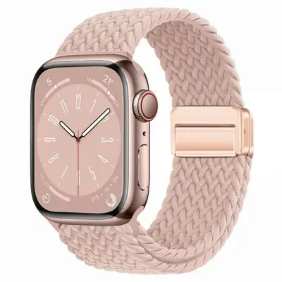 Apple Watch için manyetik naylon örgü kordon, elastik, gökkuşağı - 8