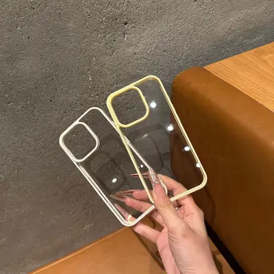 iPhone 16 Pro Max şeffaf akrilik dopamin kontrast renkli kenarlıklı Apple 15 koruyucu kılıf - 3