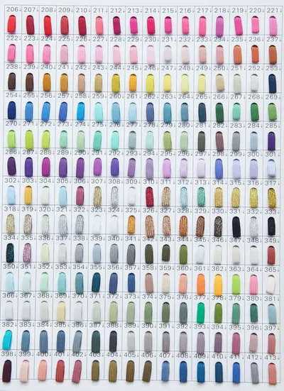 500 renk yassı renkli elastik bant, 3 mm ve 6 mm, manşet bitişi için - 10