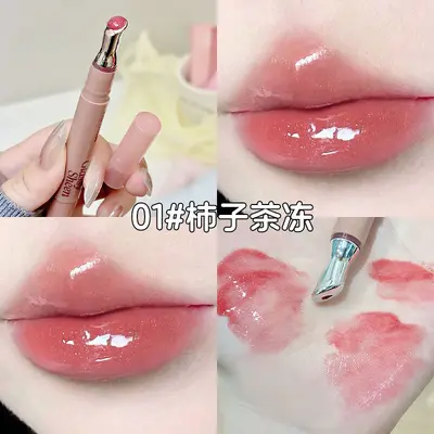 PINKYFOCUS Light Gel Ice-Clear Moisture Shine Lip Honey, Clear Water-Glow Mirror Gloss Lip Tint, Dudu Essence Honey, Cross-Border Beauty - 6
