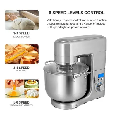 10L Metal Stand Mixer, 1500W, Dough Kneader - 5