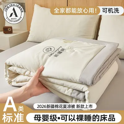 Class A Mother and Baby Grade Summer Cooling Quilt Xinjiang Cotton Summer Quilt Air Conditioning Quilt Core Summer Children's Thin Quilt Single Person Machine Washable - 5
