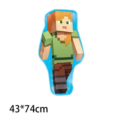 Minecraft Steve Folyo Balon Çelenk Doğum Günü Parti Süslemesi - 9