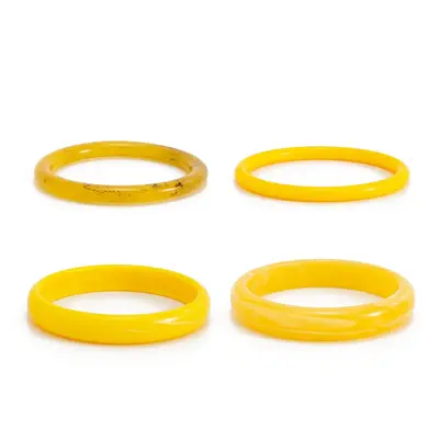 European and American Cross-border Fashion Color Gradient Resin Stacking Bracelets Vintage INS Style Arc-shaped Polished Closed Bangle Bracelets