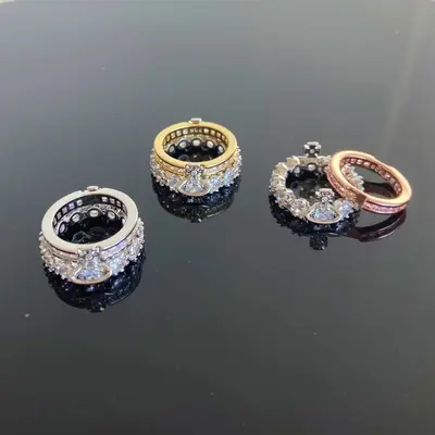 Doppelschichtiger Diamantring, geometrisches Design - 4
