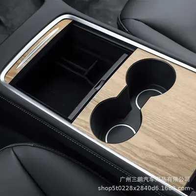 Center Console Panel Sticker for Tesla Model 3/Y 2021-2023, Carbon Fiber