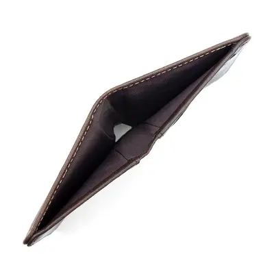 Classic Stone Pattern Slim Vertical Men's Leather Wallet with Card Slots