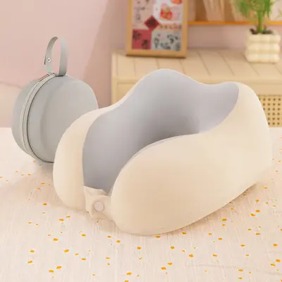 Memory-Foam U-förmiges Reisekissen mit Doppel-Peak Nackenstütze - 11