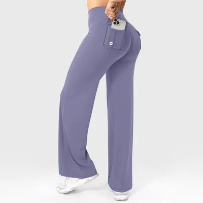 Highwaist-Yogahose mit Rückentasche mit Klappe, hochelastisch - 10