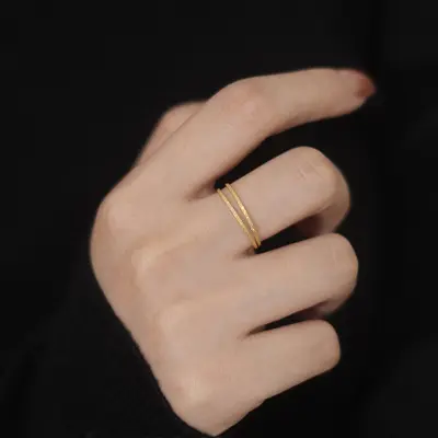 Titanyum çelik yüzük, 0.5mm, mat, kadın - 5