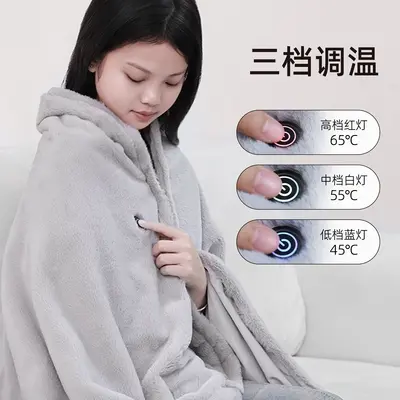 Rabbit Fur Electric Heated Shawl, Smart Heated Wrap - 2