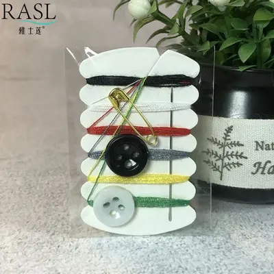 Tek kullanımlık otel iğne iplik seti, 6 renk iplik
